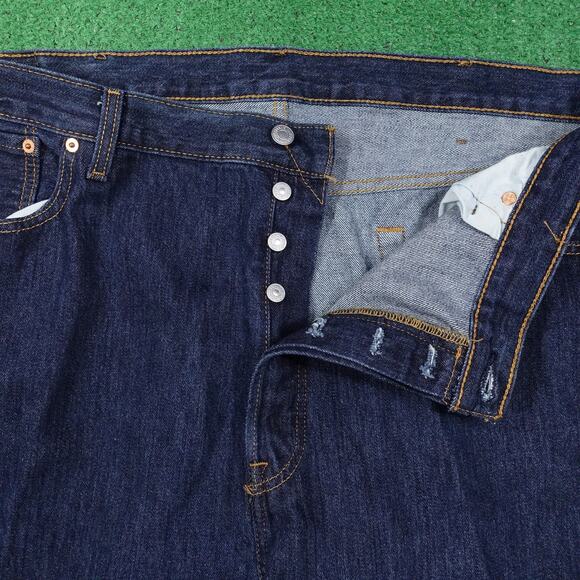 LEVI'S 501 BUTTON FLY ORIGINAL DENIM BLUE JEANS MENS SIZE 44X30 - Picture 3 of 9